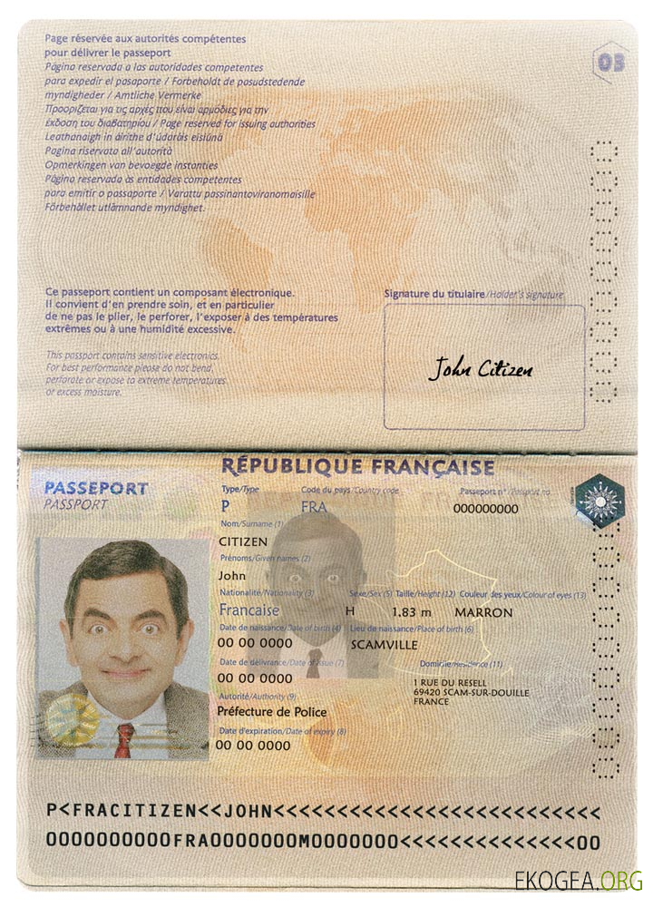 Passeport français version 2